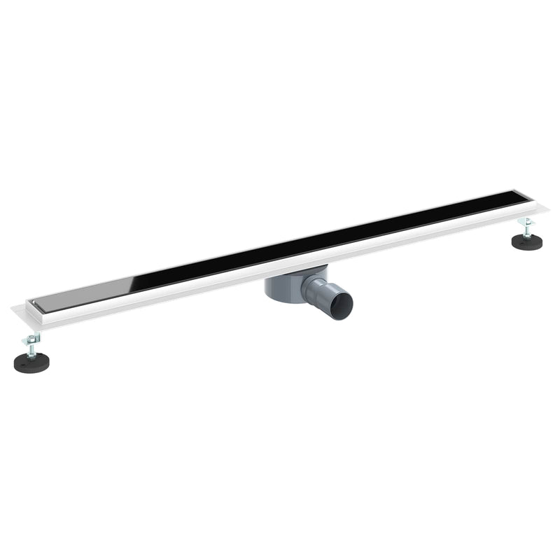 Load image into Gallery viewer, Vidaxl doucheafvoer glasdeksel met 360° sifon zwart 100 cm
