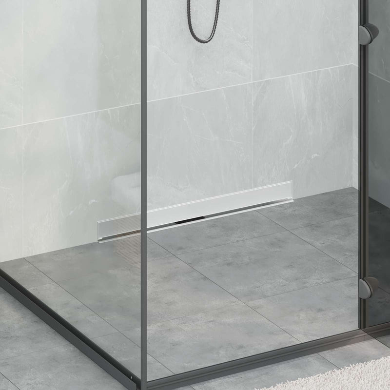 Load image into Gallery viewer, Vidaxl wandgemonteerde douche afvoer zilver 70 cm roestvrij staal 304
