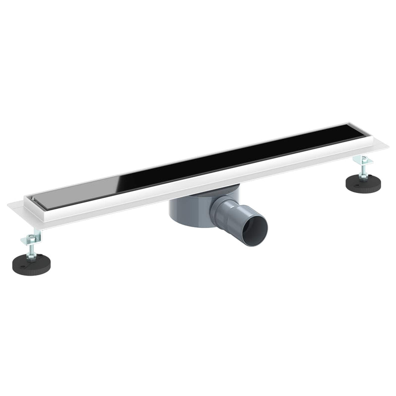 Load image into Gallery viewer, Vidaxl doucheafvoer glasdeksel met 360° sifon zwart 60 cm
