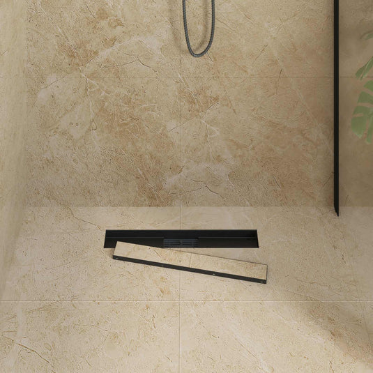Vidaxl 2 in 1 doucheafvoer zwart 60 cm roestvrij staal 304
