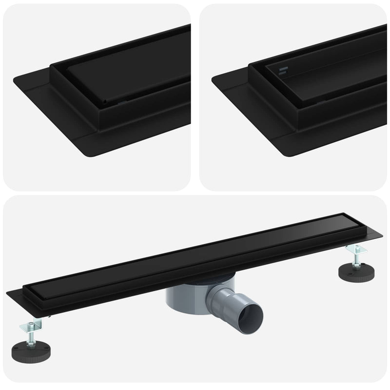 Load image into Gallery viewer, Vidaxl doucheafvoer 2-in-1 met 360° sifon zwart 60 cm
