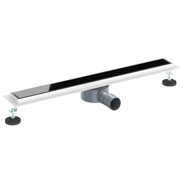 Vidaxl doucheafvoer glasdeksel met 360° sifon zwart 70 cm