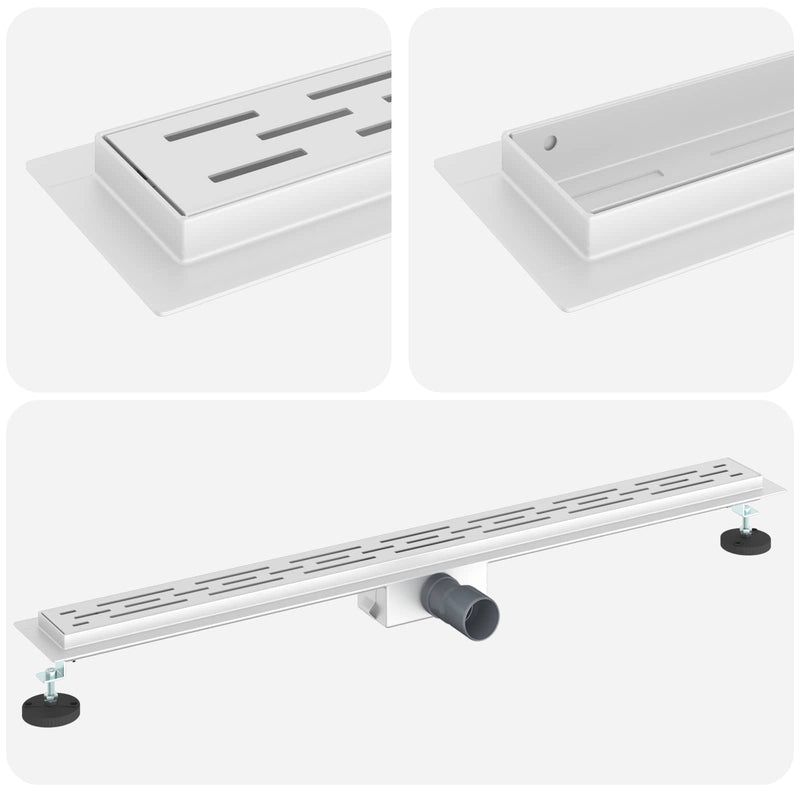 Load image into Gallery viewer, Vidaxl doucheafvoer met lijndesign zilver 90 cm roestvrij staal 304
