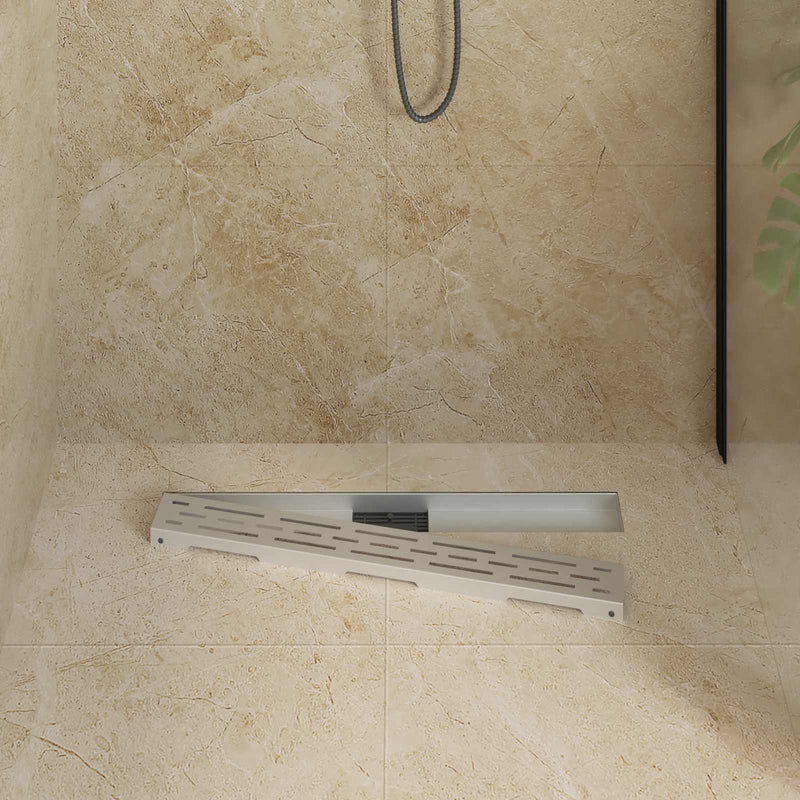 Load image into Gallery viewer, Vidaxl doucheafvoer met lijndesign zilver 70 cm roestvrij staal 304
