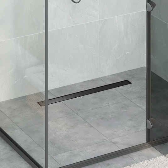 Vidaxl 2 in 1 doucheafvoer zwart 70 cm roestvrij staal 304