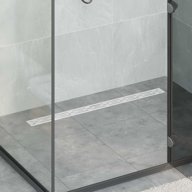 Vidaxl doucheafvoer glasdeksel met 360° sifon zilver 90 cm
