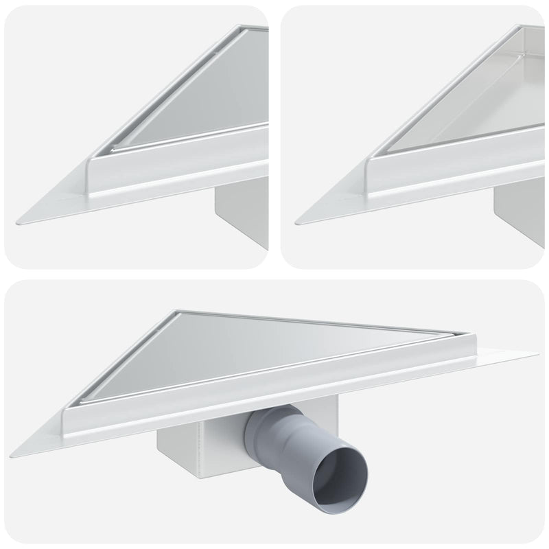 Load image into Gallery viewer, Vidaxl 2 in 1 driehoek doucheafvoer zilver 32 x 32 x 7,5 cm
