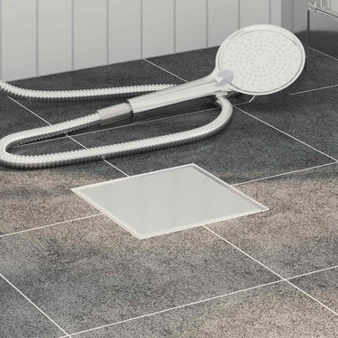 Vidaxl 2 in 1 doucheafvoer zilver 15 x 15 cm roestvrij staal 304