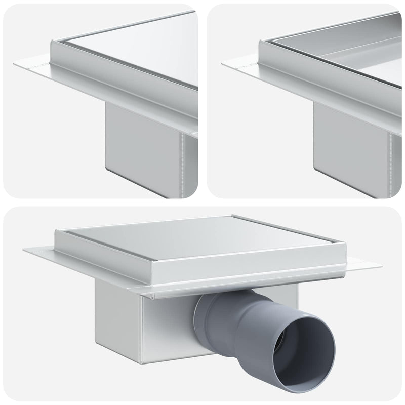 Load image into Gallery viewer, Vidaxl 2 in 1 doucheafvoer zilver 15 x 15 cm roestvrij staal 304
