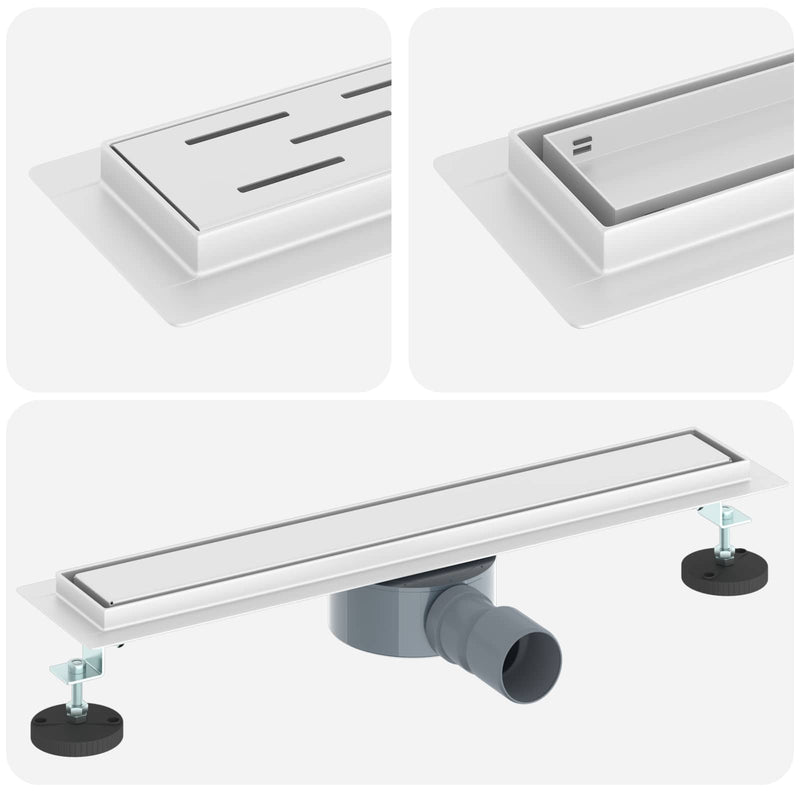 Load image into Gallery viewer, Vidaxl doucheafvoer 2-in-1 met 360° sifon zilver 54 x 11 x 9,5 cm
