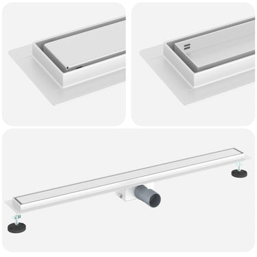 Vidaxl 2 in 1 doucheafvoer zilver 90 cm roestvrij staal 304
