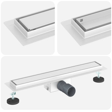 Vidaxl 2 in 1 doucheafvoer zilver 60 cm roestvrij staal 304