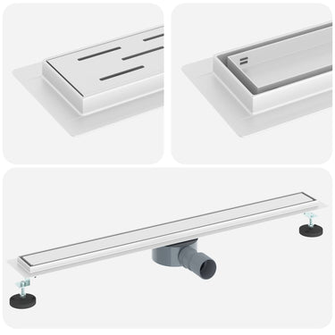 Vidaxl doucheafvoer 2-in-1 met 360° sifon zilver 80 cm