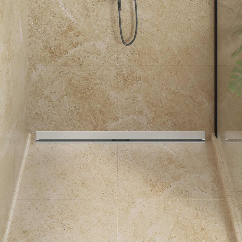 Load image into Gallery viewer, Vidaxl wandgemonteerde douche afvoer zilver 100 cm roestvrij staal 304
