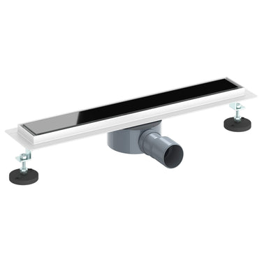 Vidaxl doucheafvoer glasdeksel met 360° sifon zwart 50 cm