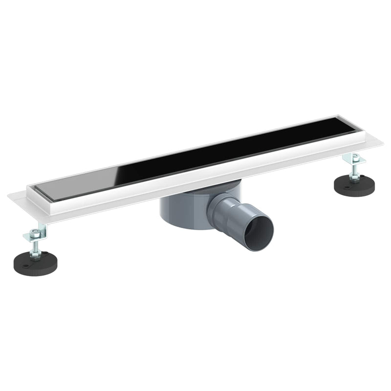 Load image into Gallery viewer, Vidaxl doucheafvoer glasdeksel met 360° sifon zwart 50 cm
