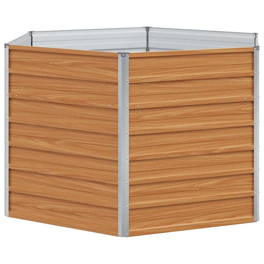 Vidaxl verhoogd tuinbed licht bruin 129 x 129 x 77 cm