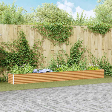 Vidaxl verhoogde plantenbak 390 x 50 x 36 cm gegalvaniseerd staal