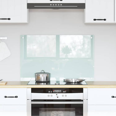 Vidaxl keuken achterwand wit 80 x 50 cm gehard glas