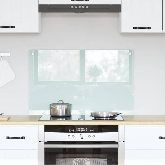 Vidaxl keukenachterwand melk 80 x 50 cm gehard glas