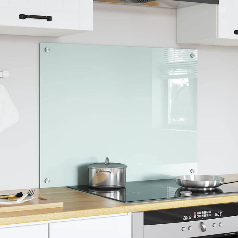 Load image into Gallery viewer, Vidaxl keuken achterwand wit 80 x 60 cm gehard glas
