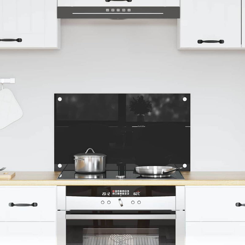 Load image into Gallery viewer, Vidaxl keuken achterwand zwart 70 x 40 cm gehard glas
