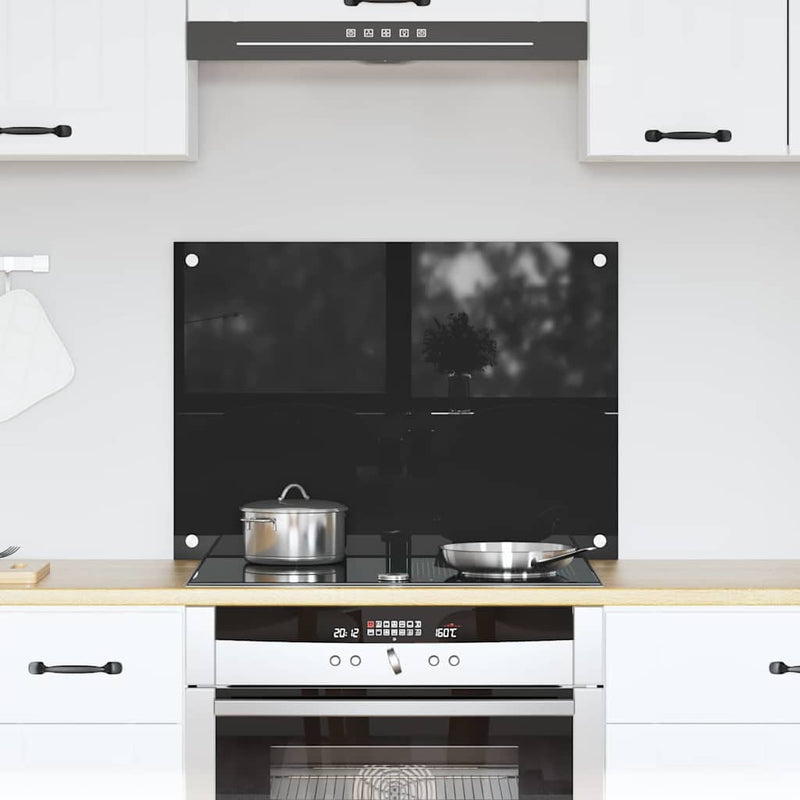Load image into Gallery viewer, Vidaxl keuken achterwand zwart 70 x 50 cm gehard glas
