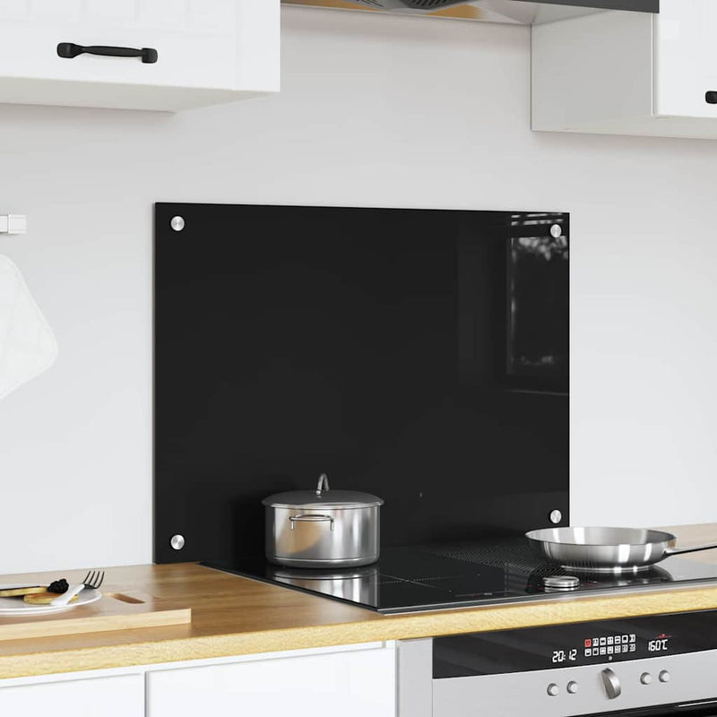 Load image into Gallery viewer, Vidaxl keuken achterwand zwart 70 x 50 cm gehard glas
