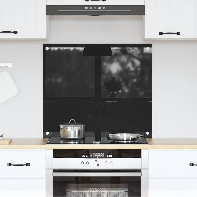 Load image into Gallery viewer, Vidaxl keuken achterwand zwart 70 x 60 cm gehard glas
