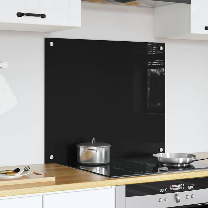 Load image into Gallery viewer, Vidaxl keuken achterwand zwart 70 x 60 cm gehard glas
