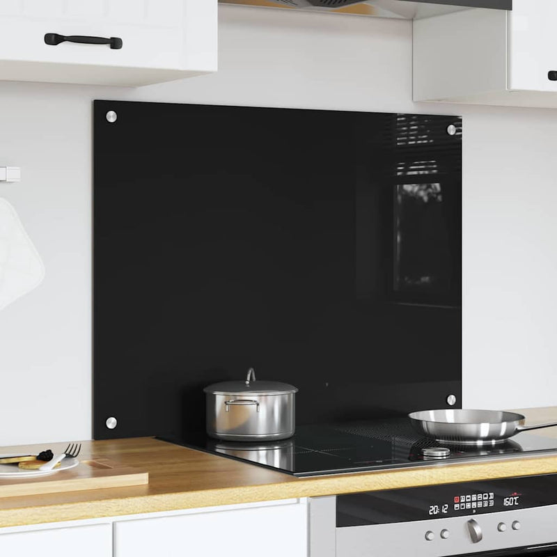 Load image into Gallery viewer, Vidaxl keuken achterwand zwart 80 x 60 cm gehard glas
