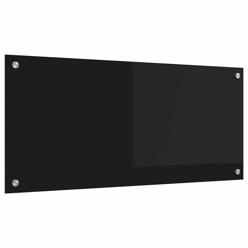 Load image into Gallery viewer, Vidaxl keuken achterwand zwart 90 x 40 cm gehard glas
