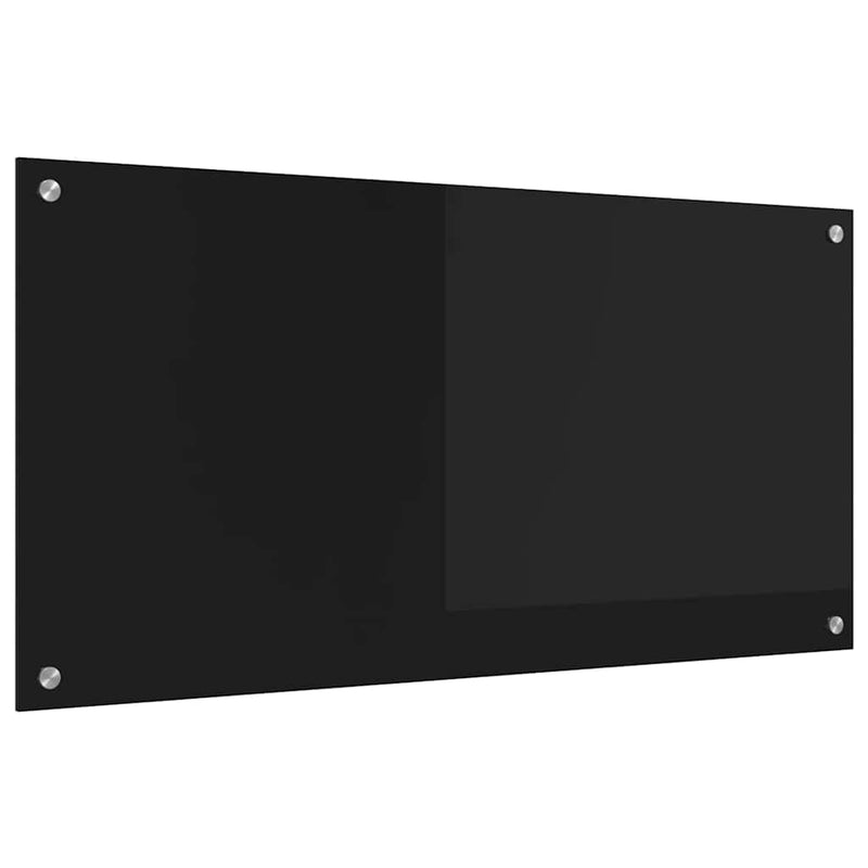 Load image into Gallery viewer, Vidaxl keuken achterwand zwart 100 x 50 cm gehard glas
