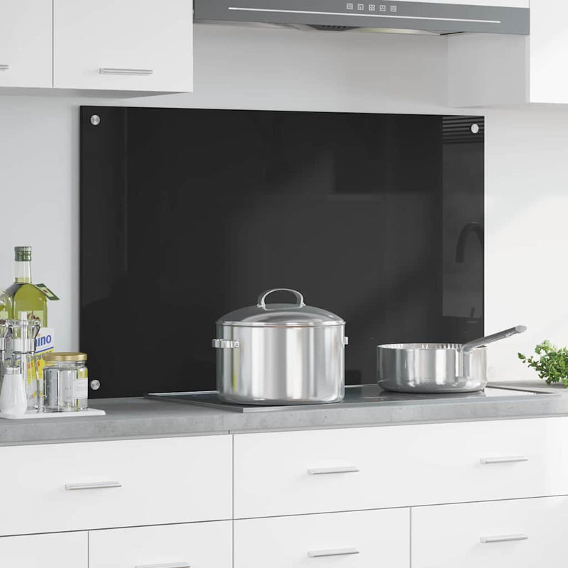 Load image into Gallery viewer, Vidaxl keuken achterwand zwart 100 x 60 cm gehard glas

