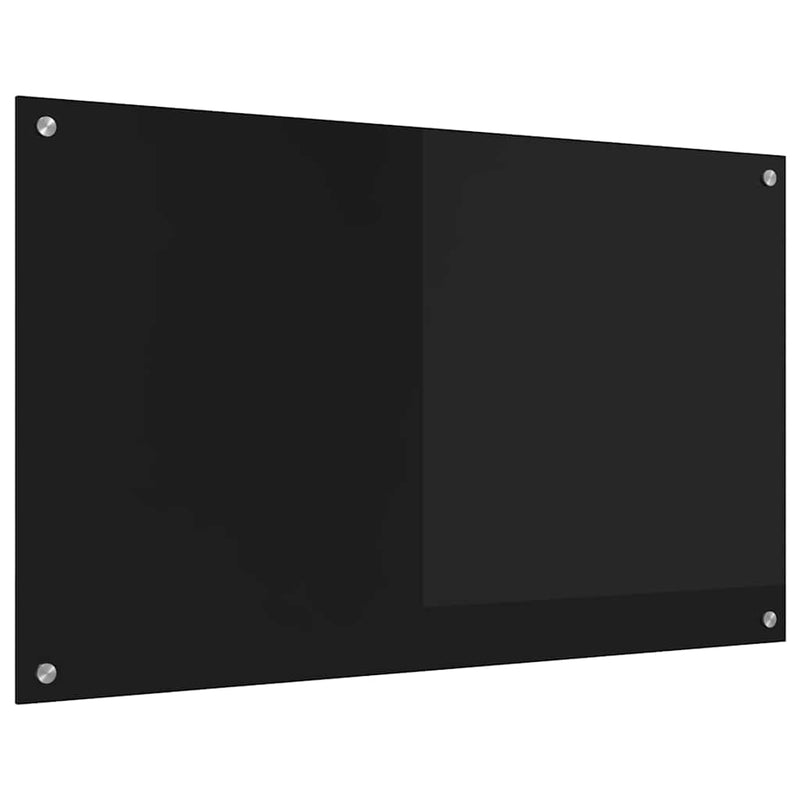 Load image into Gallery viewer, Vidaxl keuken achterwand zwart 100 x 60 cm gehard glas
