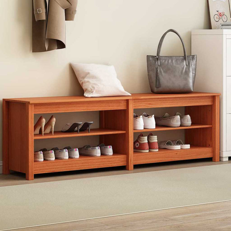 Load image into Gallery viewer, Vidaxl schoenenbank met plank met opslag wasbruin 160 x 36,5 x 50 cm
