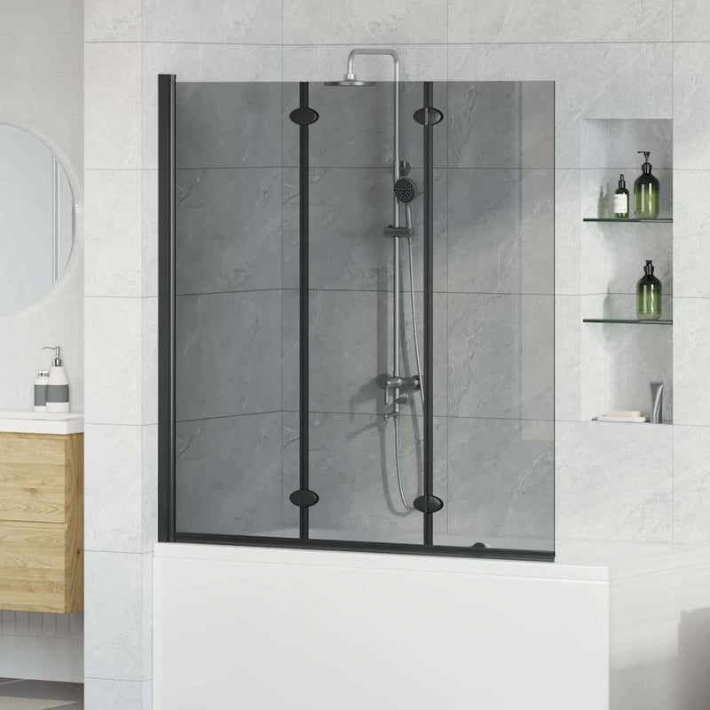 Load image into Gallery viewer, Vidaxl douche omhulsel zwart 130 x 138 cm esg-glas en aluminium
