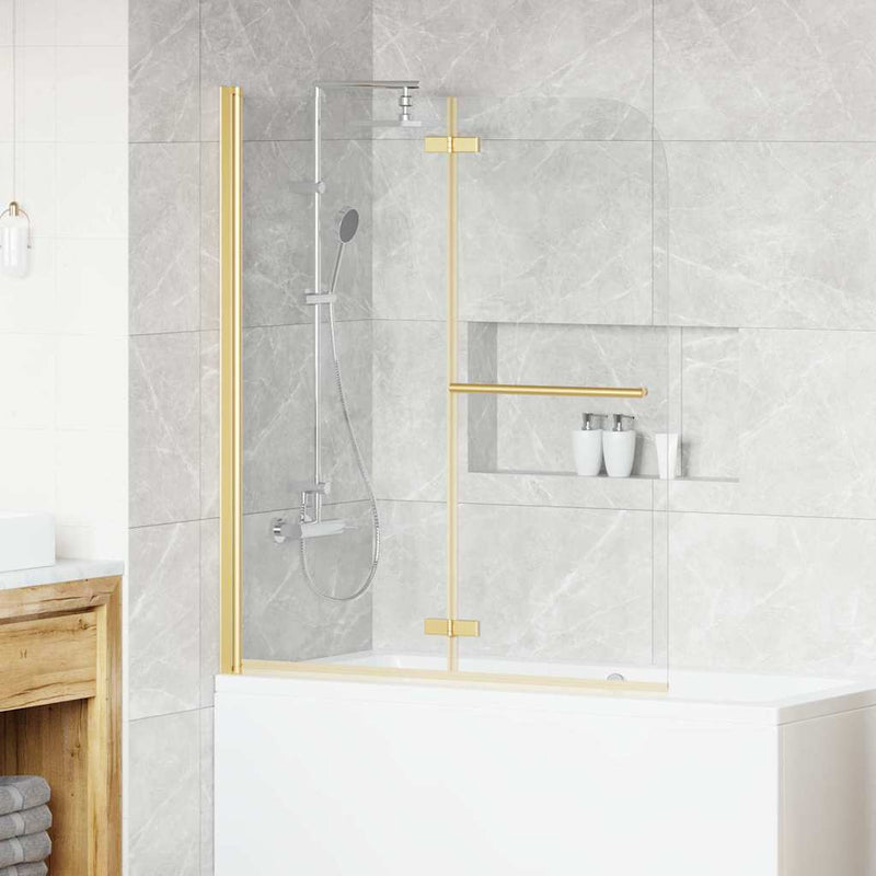 Load image into Gallery viewer, Vidaxl douche omhulsel goud 120 x 140 cm esg-glas en aluminium
