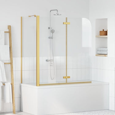 Vidaxl douche omhulsel goud 120 x 68 x 130 cm esg-glas en aluminium
