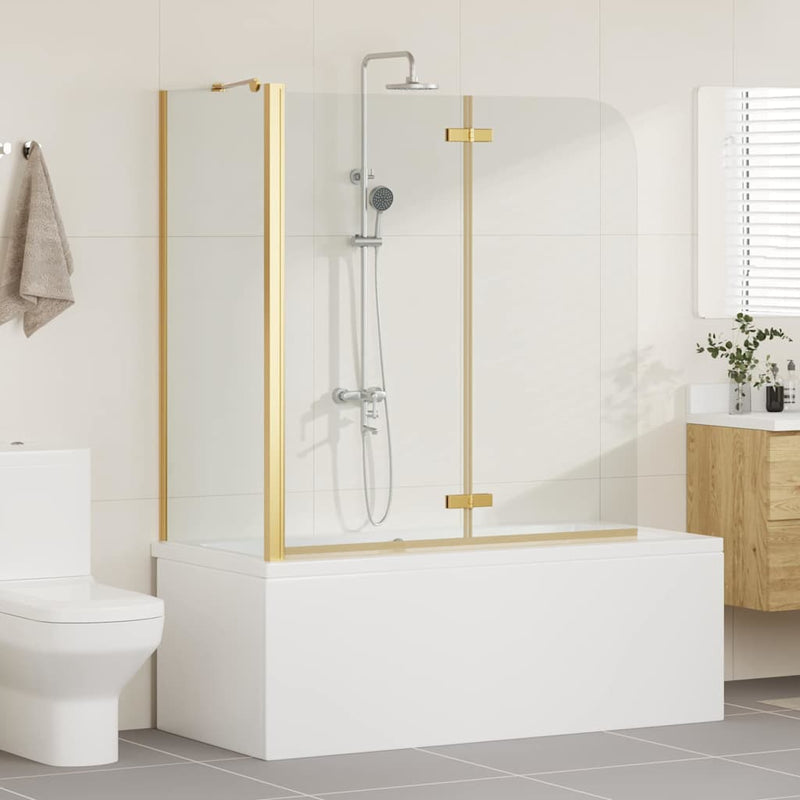 Load image into Gallery viewer, Vidaxl douche omhulsel goud 120 x 68 x 130 cm esg-glas en aluminium
