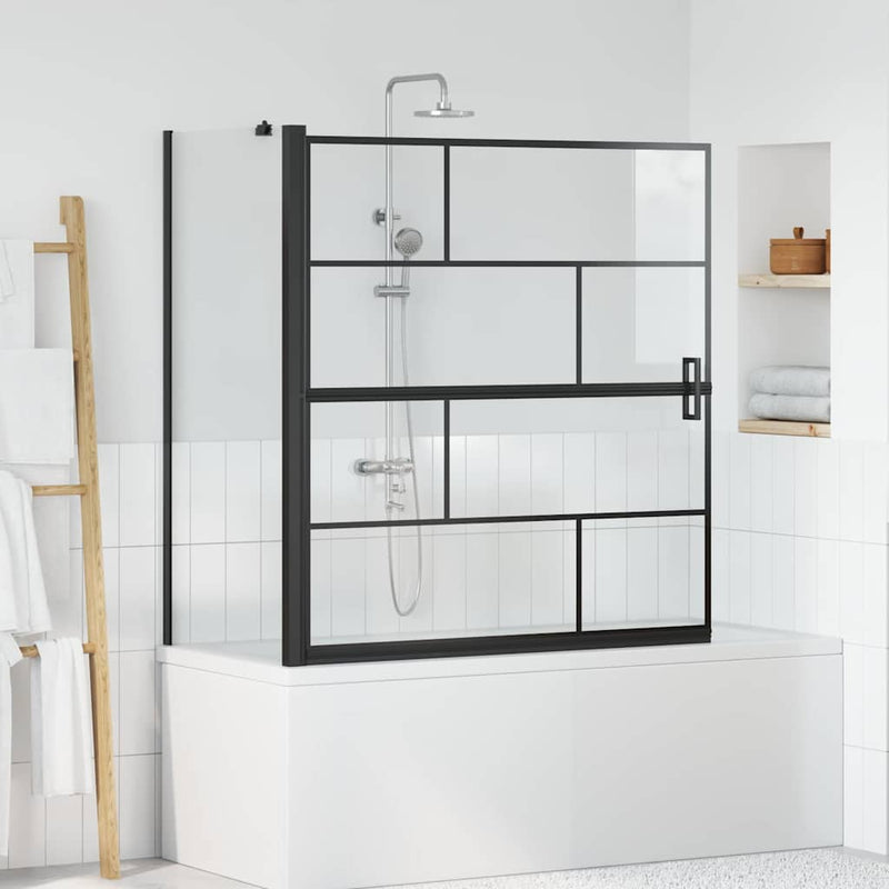 Load image into Gallery viewer, Vidaxl bad douchescreen zwart en transparant 116 x 68 x 128 cm
