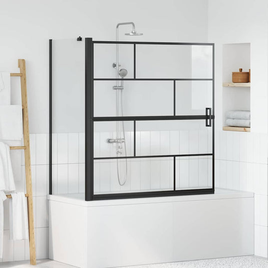 Vidaxl bad douchescreen zwart en transparant 116 x 68 x 128 cm