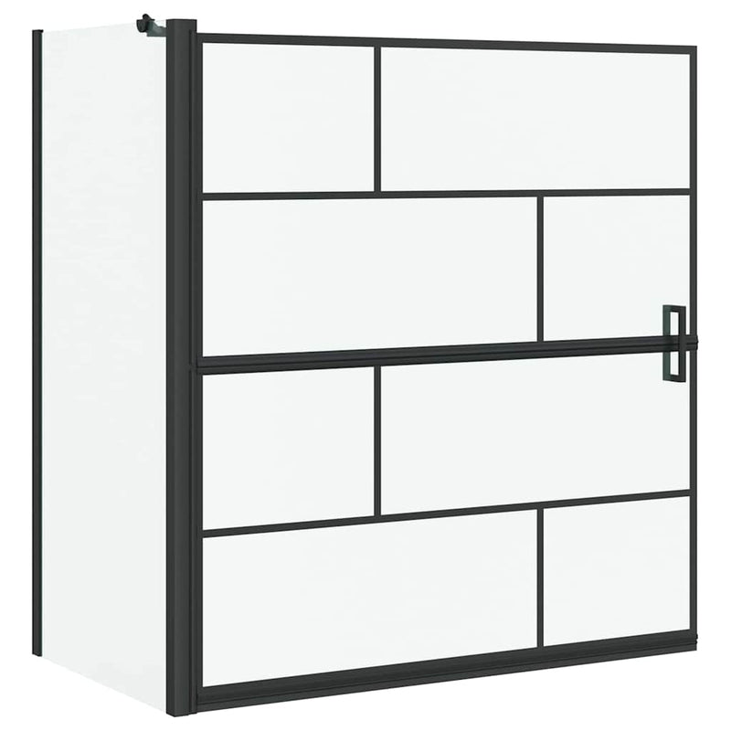 Load image into Gallery viewer, Vidaxl bad douchescreen zwart en transparant 116 x 68 x 128 cm

