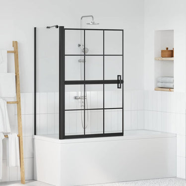 Vidaxl bad douchescreen zwart en transparant 116 x 68 x 128 cm