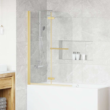 Vidaxl douche omhulsel goud 95 x 140 cm esg-glas en aluminium