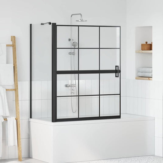 Vidaxl bad douchescreen zwart en transparant 116 x 68 x 128 cm