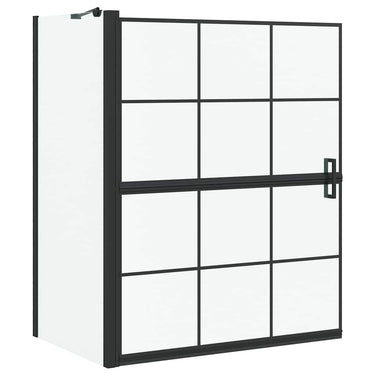 Vidaxl bad douchescreen zwart en transparant 116 x 68 x 128 cm