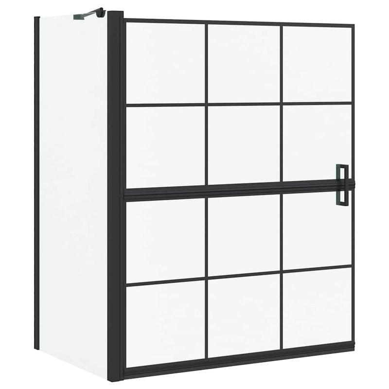 Load image into Gallery viewer, Vidaxl bad douchescreen zwart en transparant 116 x 68 x 128 cm
