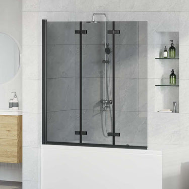 Vidaxl douche omhulsel zwart 130 x 138 cm esg-glas en aluminium