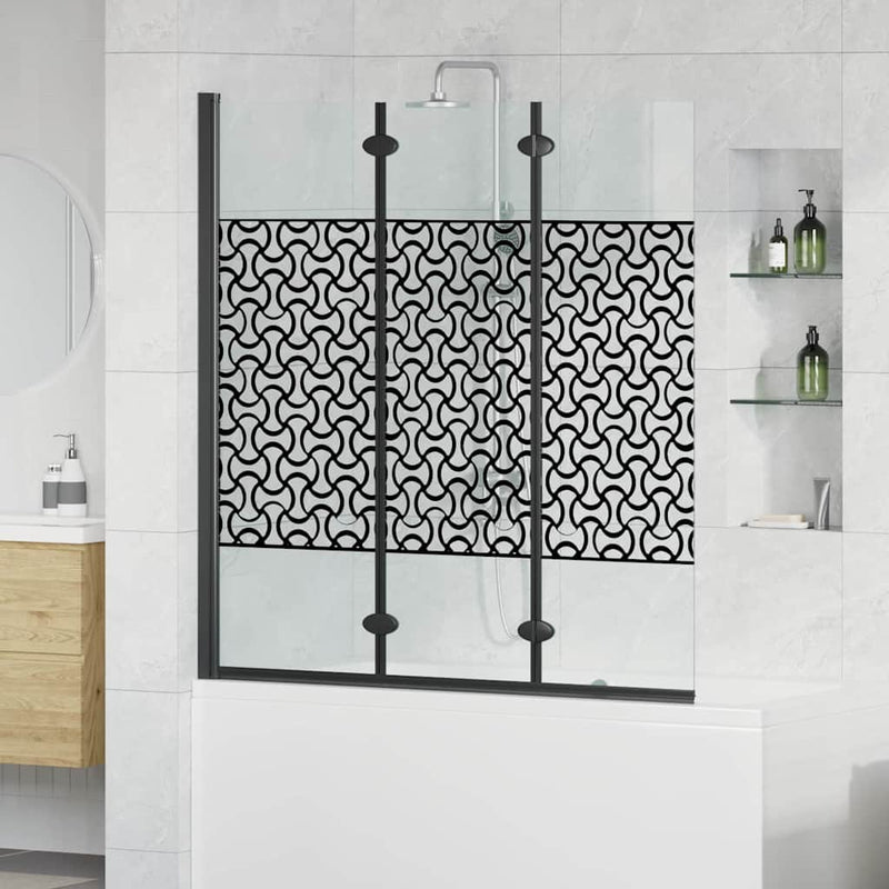 Load image into Gallery viewer, Vidaxl douche omhulsel zwart en transparant 130 x 130 cm gehard glas
